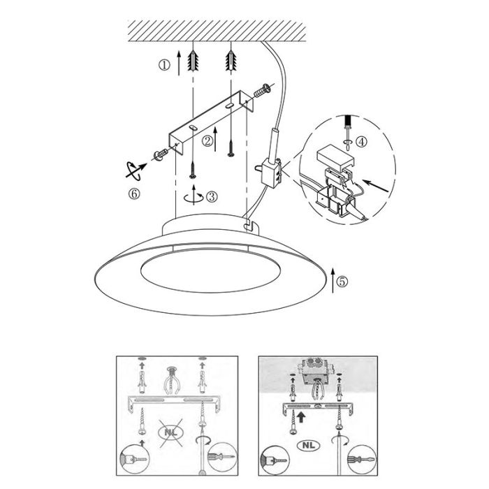 Svart plafond modern, Foskal, 12W, 2700K LED