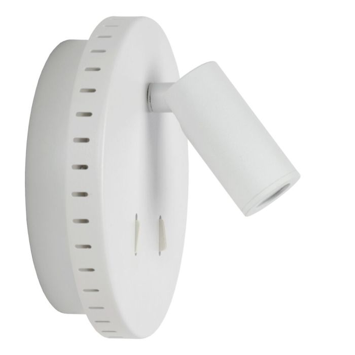 Vit vägglampa modern, Bentjer, 6W, 3000K LED, med brytare