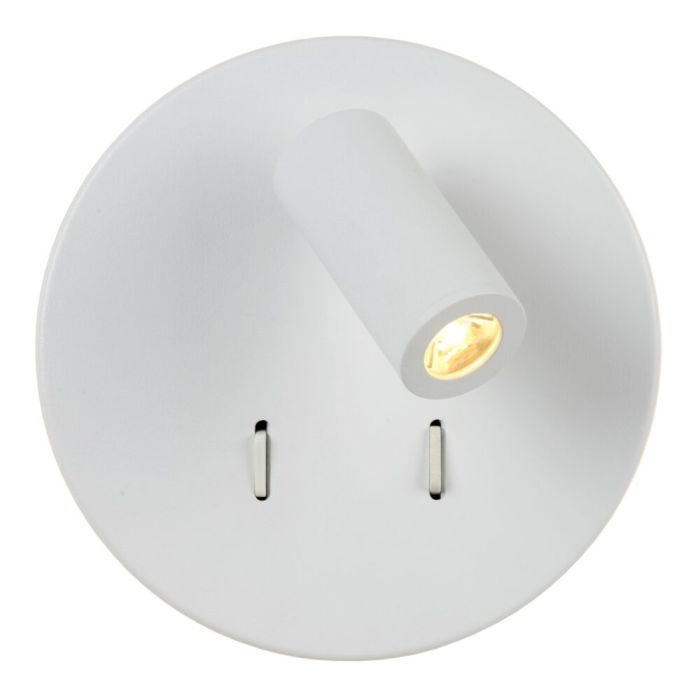 Vit vägglampa modern, Bentjer, 6W, 3000K LED, med brytare