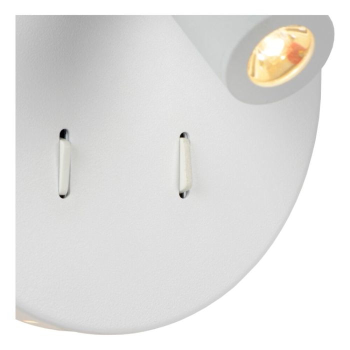 Vit vägglampa modern, Bentjer, 6W, 3000K LED, med brytare