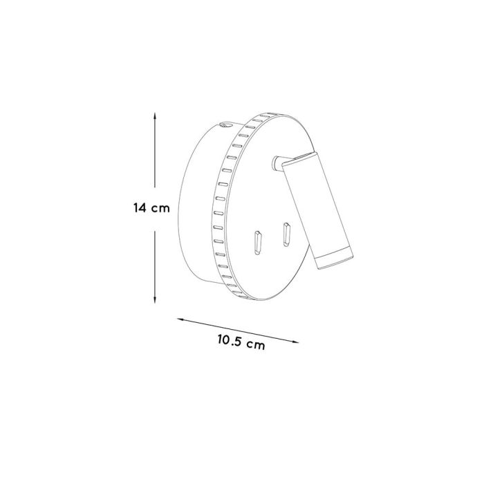 Vit vägglampa modern, Bentjer, 6W, 3000K LED, med brytare
