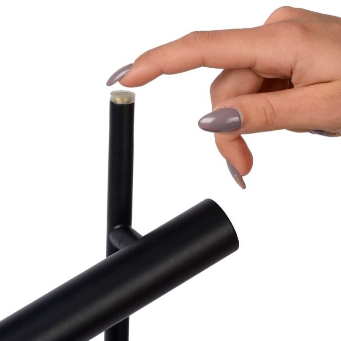Svart läslampa golv modern, Philon, 4,5W, 3000K LED, med beröringsdimmer