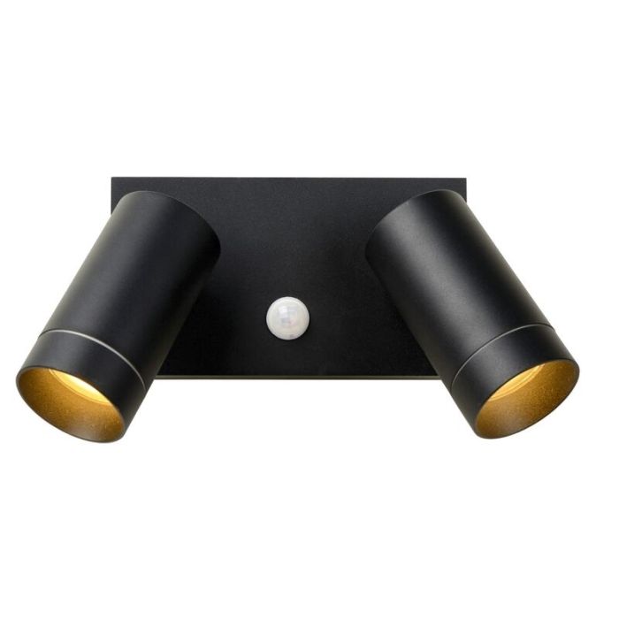 Svart utomhus vägglampa med rörelsesensor modern, Taylor, IP54