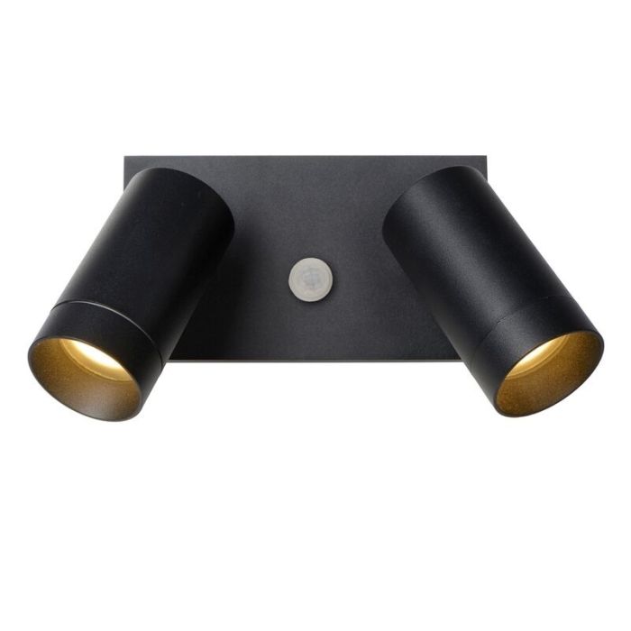 Svart utomhus vägglampa med rörelsesensor modern, Taylor, IP54