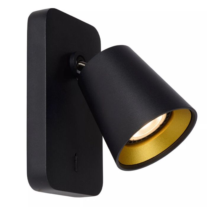 Guld väggspotlight modern, Turnon, med brytare