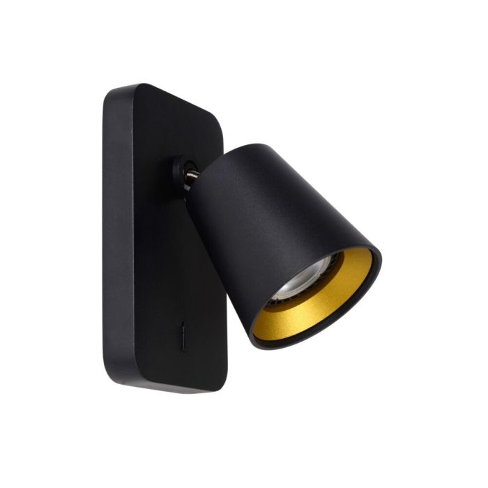 Guld väggspotlight modern, Turnon, med brytare