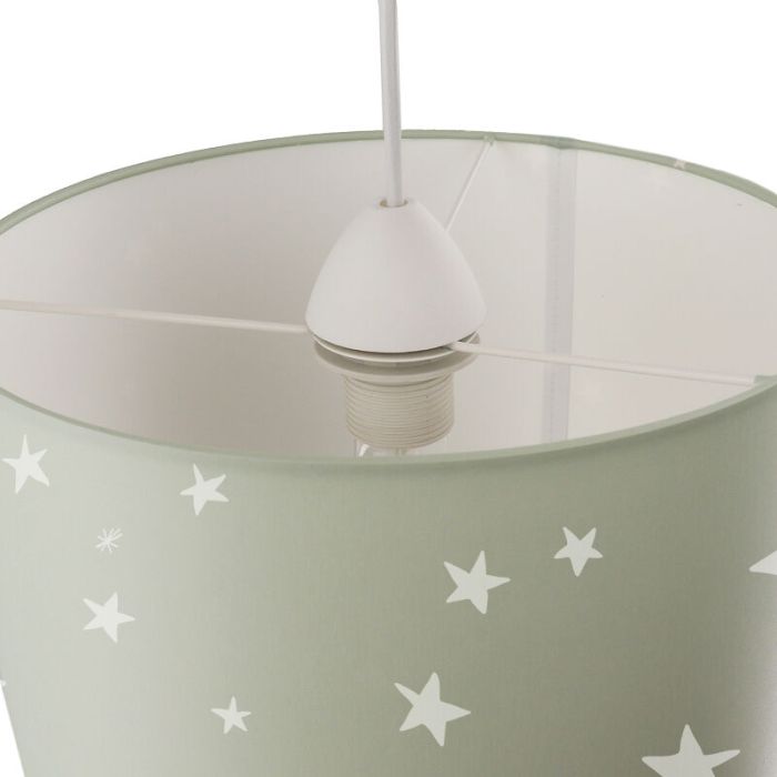 Tyg fönsterlampa barn grön, Stars