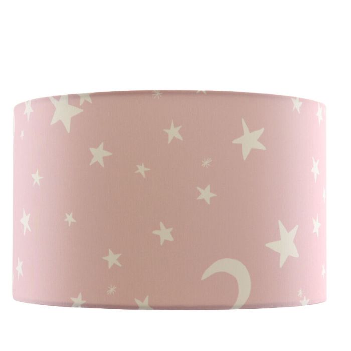 Tyg taklampa barn rosa, Stars