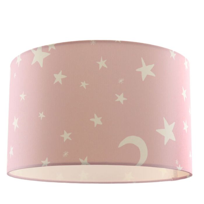Tyg taklampa barn rosa, Stars