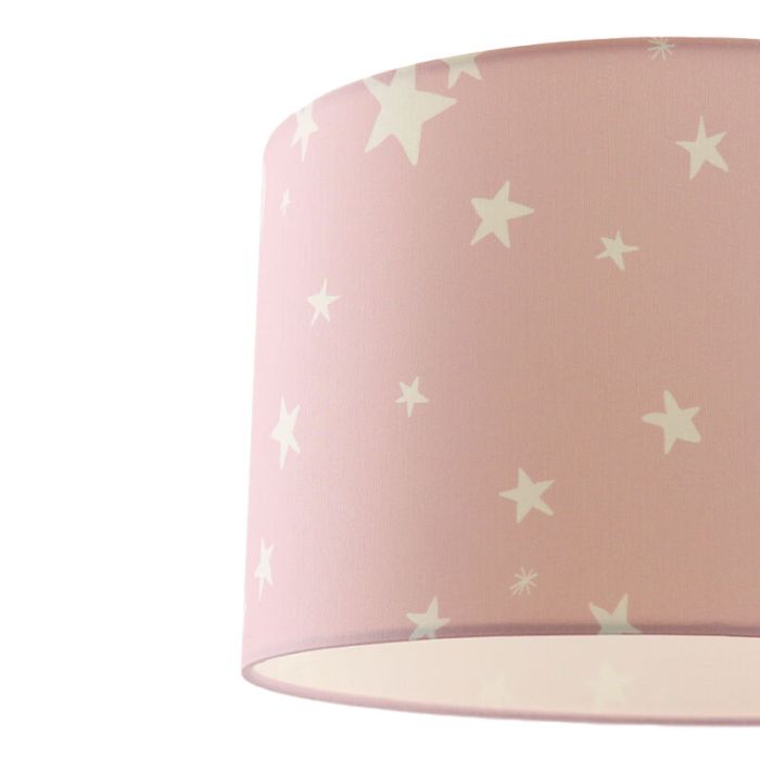 Tyg taklampa barn rosa, Stars