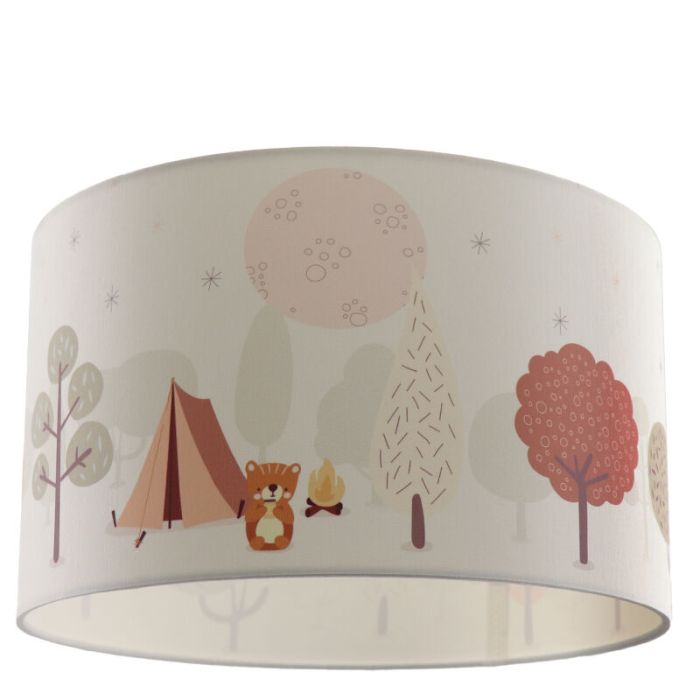 Tyg taklampa barn vit, Forest life