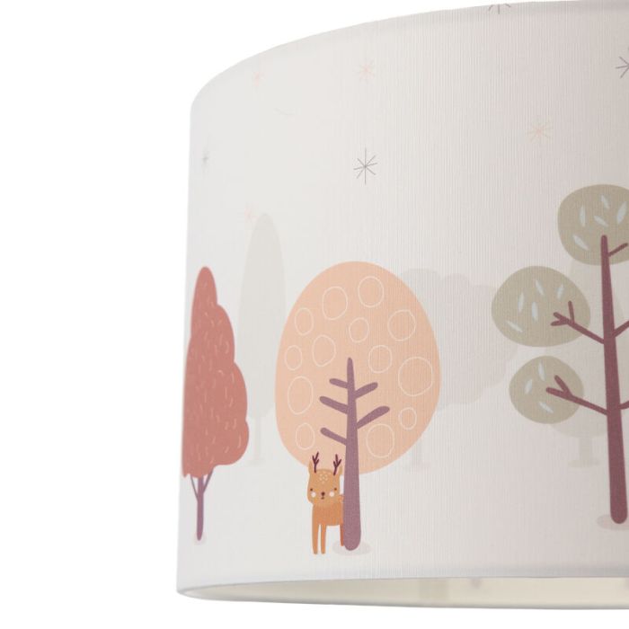 Tyg taklampa barn vit, Forest life
