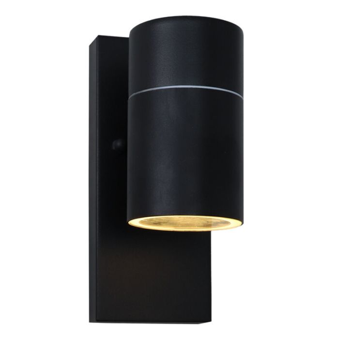 Modern utomhus vägglampa med skymningssensor svart, Pedro, IP44