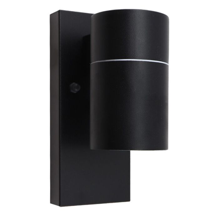 Modern utomhus vägglampa med skymningssensor svart, Pedro, IP44