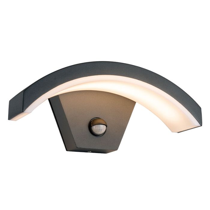 Modern utomhus vägglampa med rörelsesensor svart, Annemay, 6W, 3000K LED, IP54