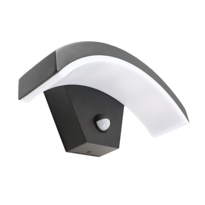 Modern utomhus vägglampa med rörelsesensor svart, Annemay, 6W, 3000K LED, IP54