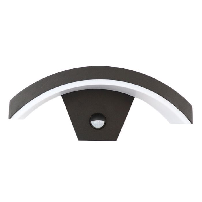 Modern utomhus vägglampa med rörelsesensor svart, Annemay, 6W, 3000K LED, IP54