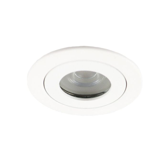 Vit modern infälld spotlight badrum aluminium, Dorx, IP44