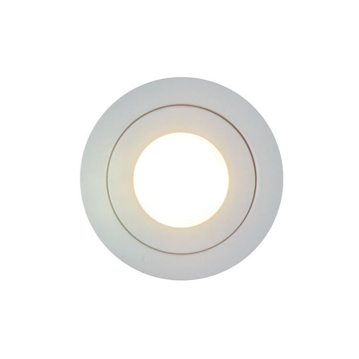 Vit modern infälld spotlight badrum aluminium, Dorx, IP44