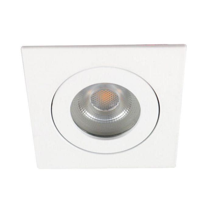 Vit modern infälld spotlight badrum aluminium, Dorx, IP44