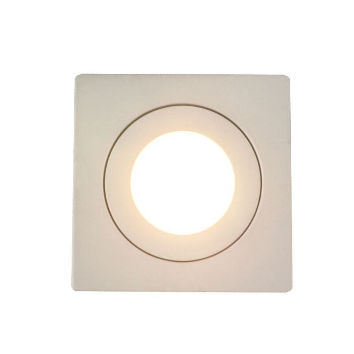 Vit modern infälld spotlight badrum aluminium, Dorx, IP44