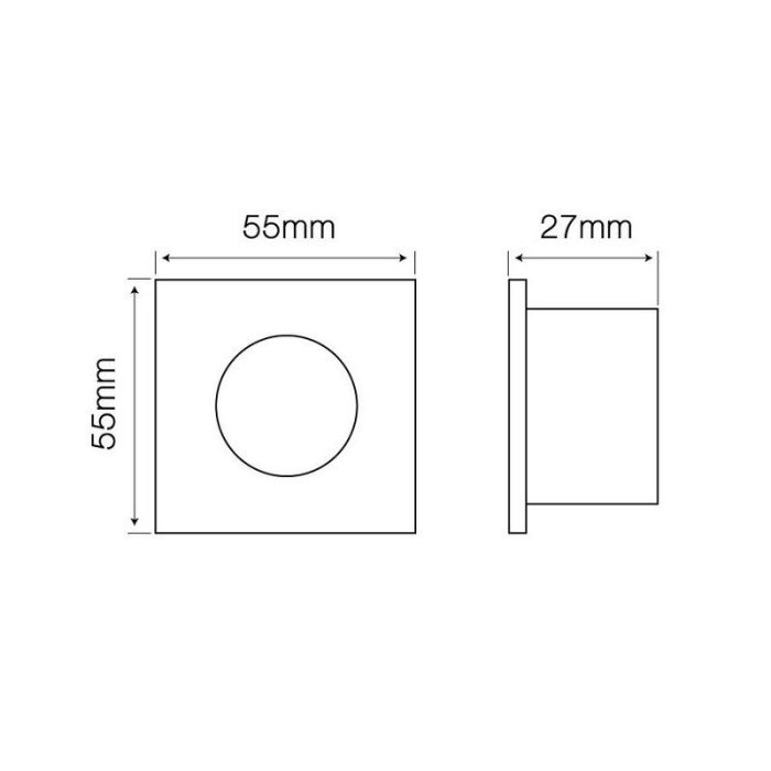 Krom modern infälld spotlight badrum aluminium, Dorx, IP44