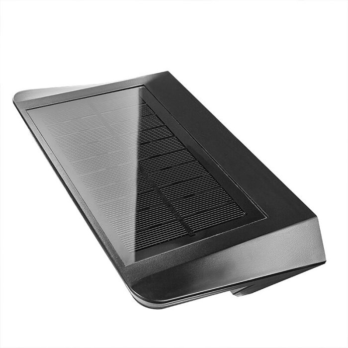 Svart utomhus vägglampa solcell modern, Agena, 4,5W, 3000K LED, IP44
