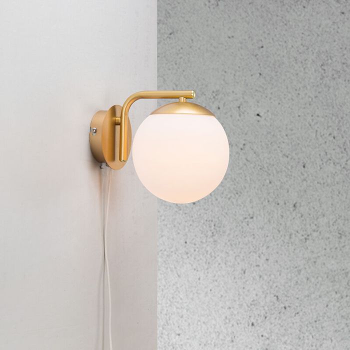 Mässing vägglampa design, Grant, med brytare