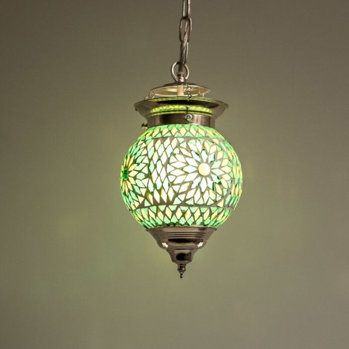 Grön orientalisk fönsterlampa mosaik, Nisrin