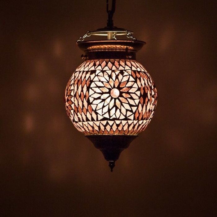 Lila orientalisk fönsterlampa mosaik, Nisrin