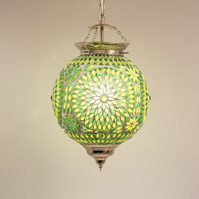 Grön orientalisk fönsterlampa mosaik, Aziza