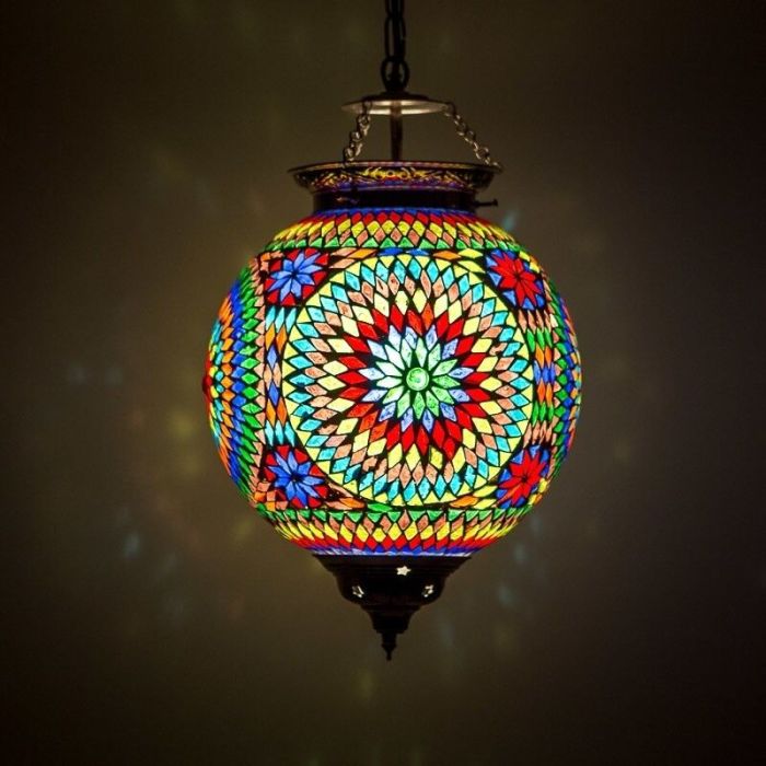 Flerfärgad orientalisk fönsterlampa mosaik, Aziza