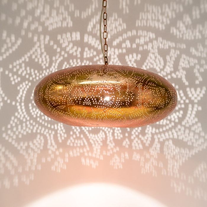 Koppar orientalisk fönsterlampa filigran, Zina
