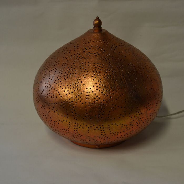 Koppar orientalisk bordslampa filigran, Nour