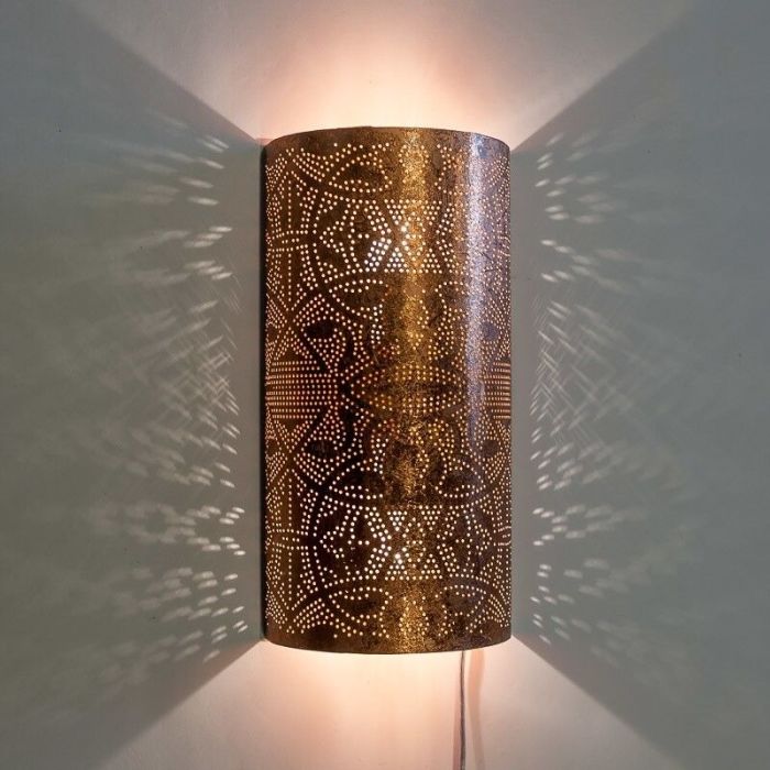 Koppar orientalisk vägglampa filigran, Israe