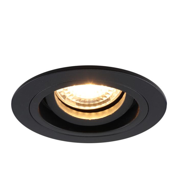 Modern infälld spotlight svart, Bredal