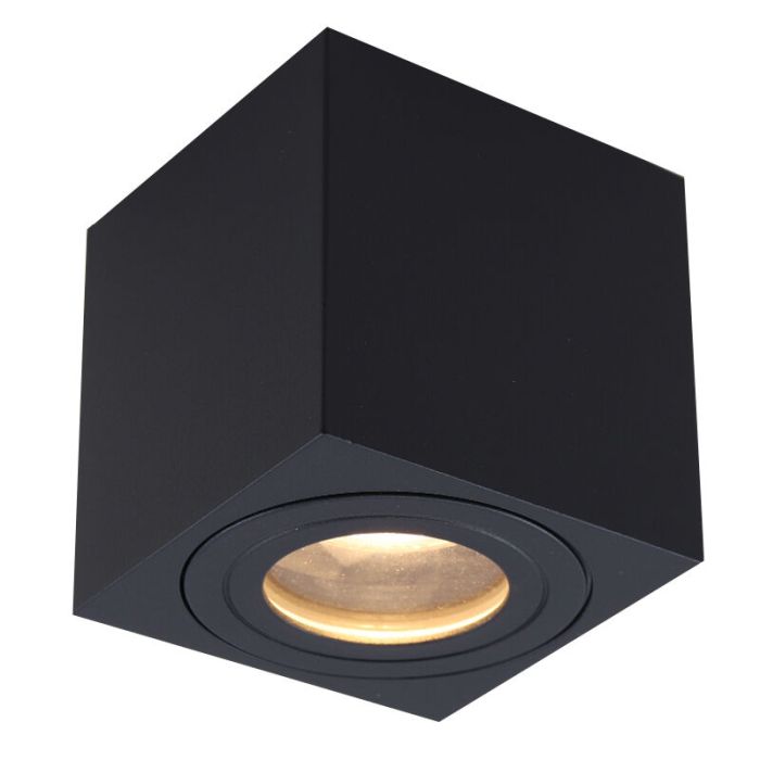 Modern utanpåliggande spotlight svart, Alion, IP44