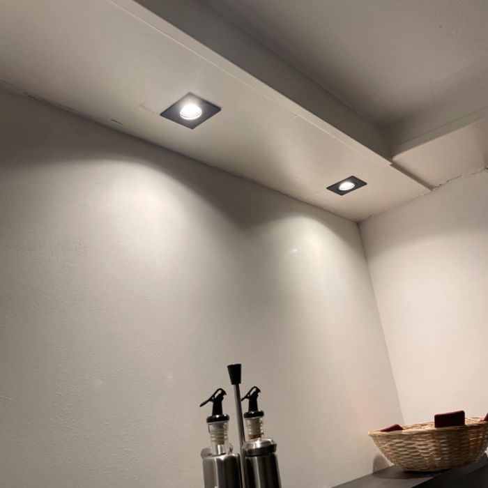 Aluminium infälld spotlight svart, Onno
