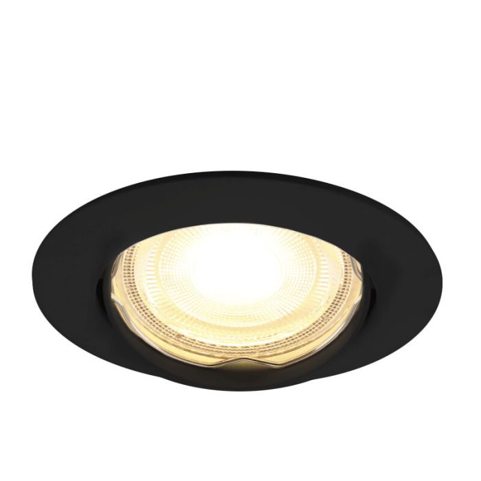 Aluminium infälld spotlight svart, Rudo