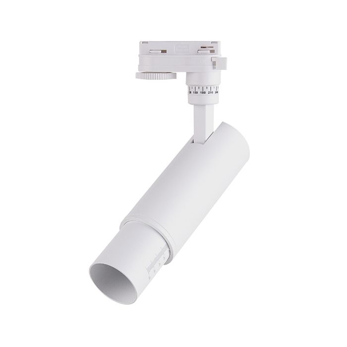 Vit 3-fas skena spotlight Rosella, 10W, vit switch, Pro