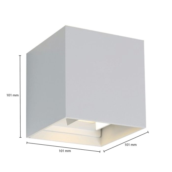 Vit utelampa aluminium, Dion, 6W, 2700K LED, IP65