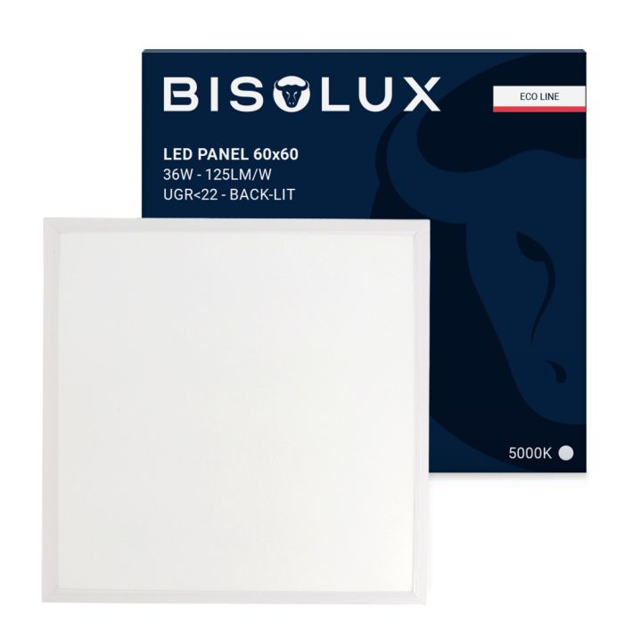 LED panel 60x60 - 125 lm/W - UGR<22 - 5000K - bakgrundsbelyst