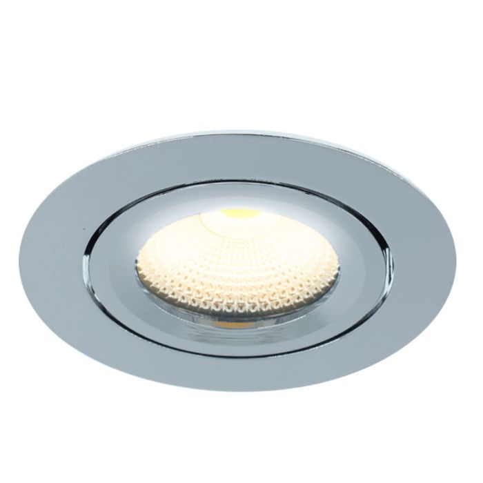 Krom infälld spotlight med 12V transformator, Wimke, 5W, 2700K LED, IP44