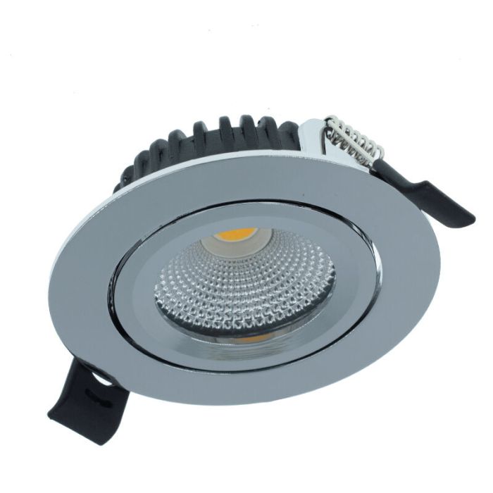 Krom infälld spotlight med 12V transformator, Wimke, 5W, 2700K LED, IP44