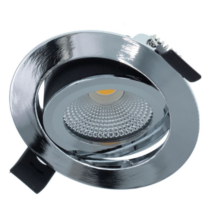 Krom infälld spotlight med 12V transformator, Wimke, 5W, 2700K LED, IP44