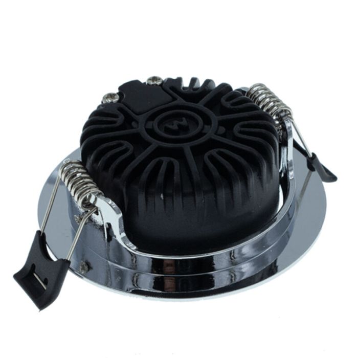 Krom infälld spotlight med 12V transformator, Wimke, 5W, 2700K LED, IP44