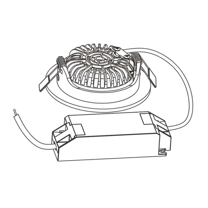 Krom infälld spotlight med 12V transformator, Wimke, 5W, 2700K LED, IP44