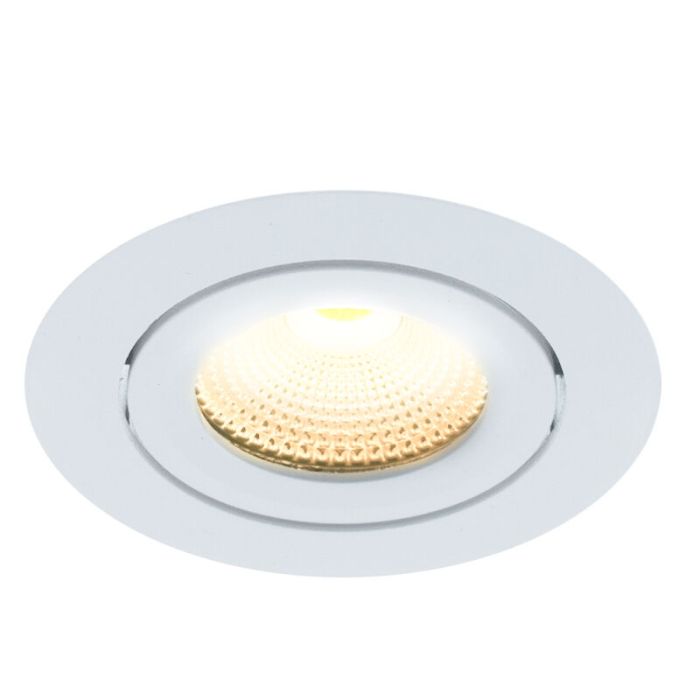 Vit infälld spotlight aluminium, Wimke, 5W, 2700K LED, IP44