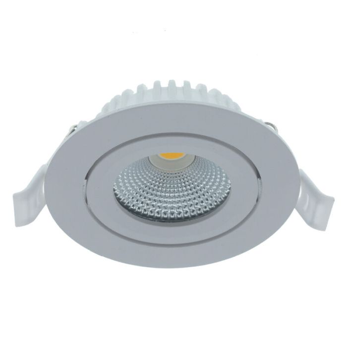 Vit infälld spotlight aluminium, Wimke, 5W, 2700K LED, IP44