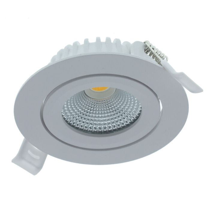 Vit infälld spotlight aluminium, Wimke, 5W, 2700K LED, IP44